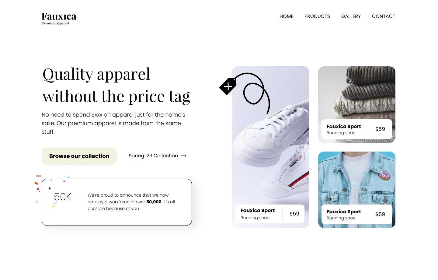 Grid website design preview